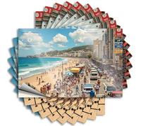 Prank Stickers A Bustling Beach Scene with People Enjoying The Sun, Sand, and Sea Sticker 10Pcs Christmas Car Stickers Funny Bar Signs for Home Ba(8X12CM)