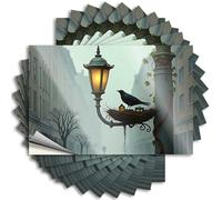 Prank Stickers A Cozy Nest On A Foggy Street Lamp Stickers 10Pcs Hardhat Stickers and Decals Man Cave Sign Funny(6X9CM)