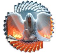 Prank Stickers Angel in Flames: A Mysterious Vision Stickers 10Pcs Funny Sogns Bar Signs for Man Cave(12X18CM)