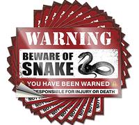 Prank Stickers Beware of Snake Funny Sticker 10 Pcs Bar Sign for Home Decor Car Sticker Decals (Size : 6X9CM)