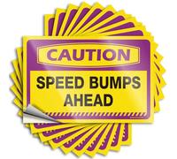Prank Stickers Caution Speed Bumps Ahead Stickers 10Pcs Funny Car Decals Girl Car Stickers(8X12CM)