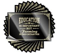 Prank Stickers Education is Important But Farming is Importanter Stickers Funny Sticker Funny Sticker(8X12CM)