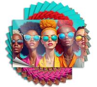 Prank Stickers Five Women Wearing Colorful Sunglasses. Stickers 10Pcs Funny Warning Stickers Car Window Stickers(6X9CM)