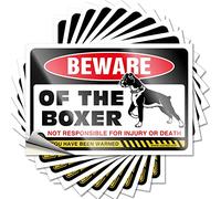 Prank Stickers for Adults Beware of Boxer Funny Sticker 10 Pcs Funny Bumper Sticker Men Cave Decor(12X18CM)