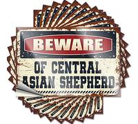 Prank Stickers for Adults Beware of Central Asian Shepherd Funny Sticker 10 Pcs Funny Sticker Warning Sticker(8X12CM)