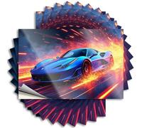 Prank Stickers for Adults Blue Sports Car Speeding Through Flames. Stickers 10Pcs Prank Stickers for Adults Funny Home Sign(6X9CM)