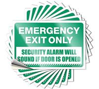 Prank Stickers for Adults Emergency Exit Only Sign, Security Alarm Will Sound If Door Opened Funny Sticker 10 Pcs Hardhat Stickers and Decals Inappropriate Stickers(12X18CM)