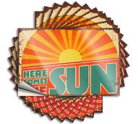 Prank Stickers for Adults Here Comes The Sun. Stickers 10Pcs Prank Stickers for Adults Funny Home Sign(6X9CM)