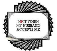 Prank Stickers for Adults I Love It When My Husband Accepts Me Stickers Cave Man Bar Little Man Cave Sign(8X12CM)