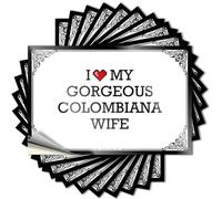 Prank Stickers for Adults I Love My Gorgeous Colombiana Wife Stickers Funny Car Sticker Big Sticker for Car(8X12CM)
