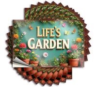 Prank Stickers for Adults Life's Garden: Flowers Blooming in Pots Stickers 10Pcs Prank Stickers for Adults Funny Home Sign(12X18CM)