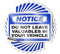 Prank Stickers for Adults Notice Do Not Leave Valuables in Your Vehicle Stickers 10 Pcs Car Accessories Little Man Cave Sign(6X9CM)