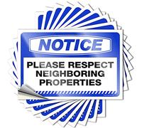 Prank Stickers for Adults Notice Please Respect Neighboring Properties Stickers 10 Pcs Hardhat Stickers and Decals Funny Sticker(8X12CM)