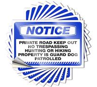 Prank Stickers for Adults Notice Private Road Keep Out No Trespassing, Hunting Stickers 10 Pcs Decals for Cars Big Sticker for Car(8X12CM)