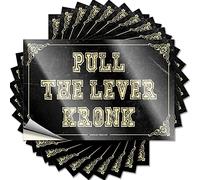 Prank Stickers for Adults Pull The Lever Kronk Funny Sticker 10 Pcs Funny Bumper Sticker Men Cave Decor(12X18CM)