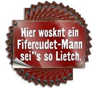 Prank Stickers for Adults Red German Sign with White Text On Rusty Background Stickers 10Pcs Funny Car Stickers and Decals Funny Bumper Sticker(12X18CM)