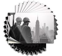 Prank Stickers for Adults Two Construction Workers Admire The City Skyline. Stickers 10Pcs Prank Stickers for Adults Funny Home Sign(6X9CM)