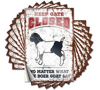 Prank Stickers Keep Gate Closed No Matter What The Boer Goat Say Funny Sticker 10 Pcs Funny Garage Signs for Men Bumper Sticker(8X12CM)
