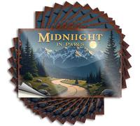 Prank Stickers Midnight in Parll'S: A Serene Mountain Journey Under The Full Moo Stickers 10Pcs Car Stickers Funny Funny Sticker(12X18CM)