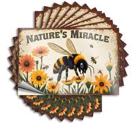 Prank Stickers Nature's Miracle: A Bee'S Journey Through Sunflowers Stickers 10Pcs Hardhat Stickers and Decals Car Stickers and Decal(8X12CM)