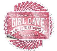 Prank Stickers No Boys Allowed for Girls Funny Sticker 10 Pcs Decor for Man Cave Biker Helmet Stickers(12X18CM)