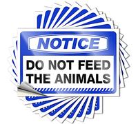 Prank Stickers Notice Do Not Feed The Animals Stickers 10 Pcs Funny Garage Signs for Men Bumper Sticker(12X18CM)