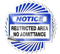 Prank Stickers Notice Restricted Area No Admittance Stickers 10 Pcs Funny Coffee Signs Car Window Stickers(12X18CM)