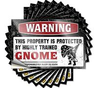 Prank Stickers Warning This Property is Protected by A Highly Trained Gnome Funny Sticker 10 Pcs Car Decals Funny Car Stickers(12X18CM)
