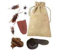 Prank Toys - Novelty Poop Set - Prank Games April Fools Fake Poop Roaches Kit for Children Halloween Party Decoration