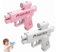 Prank Two Way Water Gun, Prank Squirt Gun Can Spray from Front and Back, Compulsive Two-Way Waters Guns, Double Sided Reverse Water Pistols, Creative Battle Toy Waters Guns (White+Pink)