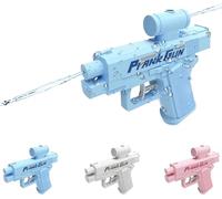 Prank Two-Way Water Gun,Prank Squirt Gun Can Spray from Front and Back, Creative Pranks Battle Toy Waters Guns Fight, for School Office Trick (Blue)