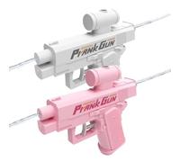 Prank Two-Way Water Gun, Prank Water Gun, Can Spray from Front and Back, Hilarious Gag Gift for Pool, Beach, Party Pranks (Pink+White)