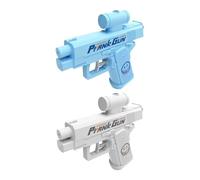 Prank Two-Way Water Gun, Reverse Water Gun with Dual Spray Forward and Backward, Funny Squirt Toy for Outdoor Water Fights, Summer Prank Battle Game Toy (Blue & White)