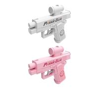 Prank Two-Way Water Gun, Reverse Water Gun with Dual Spray Forward and Backward, Funny Squirt Toy for Outdoor Water Fights, Summer Prank Battle Game Toy (White & Pink)
