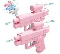 Prank Two-Way Water Gun, Reverse Waters Guns Spray from Front and Back, Prank Squirt Gun, Creative Pranks Battle Toy Waters Guns Fight, Ideal Novelty Gifts for Friend Classmate Family (Pink, 2 Pcs)