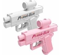 Prank Water Gun, Compulsive Two-Way Water Gun, Double-Sided Quirky and Trick Spraying Water for Pranks, Parties & Outdoor Fun(Pink+White)