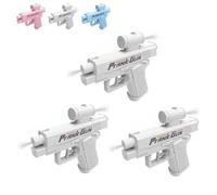 Prank Water Gun, Compulsive Two-Way Water Gun, Reverse Waters Guns Spray from Front and Back, School Supplies Game, Ideal Novelty Gifts for Friend Classmate Family (3*White)