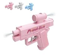 Prank Water Gun, Compulsive Two-Way Water Gun, Reverse Waters Guns Spray from Front and Back, School Supplies Game, Ideal Novelty Gifts for Friend Classmate Family (Pink)