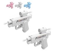 Prank Water Gun, Compulsive Two-Way Water Gun, Reverse Waters Guns Spray from Front and Back, School Supplies Game, Ideal Novelty Gifts for Friend Classmate Family (2*White)