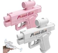Prank Water Gun, Prank Squirt Gun Can Spray from Front and Back, Two-Ways Quirky Reverse Water Guns, Double-Sided Reverse, Quirky Water Guns for Pranks Lovers (White+Pink)