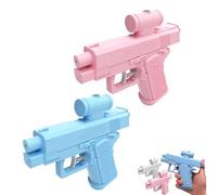 Prank Water Gun, Prank Two-Way Water Gun, Can Spray from Front and Back, Creative Pranks Battle Toy Waters-Guns Fight (Pink+Blue)