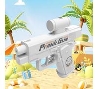 Prank Water Gun, Prank Two-Way Water Gun, Reverse WaterGuns, Spray from Front and Back, Pull the Trigger and Shoot Backwards, Press the Button and Shoot Forwards(White)