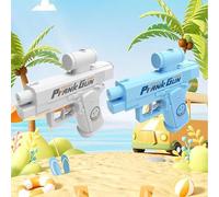 Prank Water Gun, Prank Two-Way Water Gun, Reverse WaterGuns, Spray from Front and Back, Pull the Trigger and Shoot Backwards, Press the Button and Shoot Forwards(Blue+White)