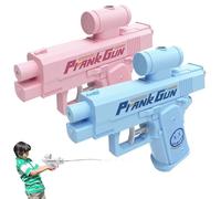 Prank Water Gun, prank water guns spray both ways, Compulsive Two-Way Water Gun Spray from Front and Back, Ideal Novelty Gifts for Friend (Pink+Blue)