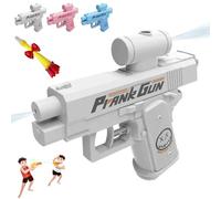 Prank Water Gun, Pranks Two-Way Water Guns, Can Spray From Front and Back, Water Pistols Powerful Long Distance, Creative aters uns Toy (White)