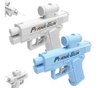 Prank Water Gun Shoots Backwards, Pink Prank Watergun From Front and Back, Creative Pranks Battle Toy Waters Guns Fight, Funny Pranks Triggered Instantly Suitable for Birthday Parties(White+Blue)