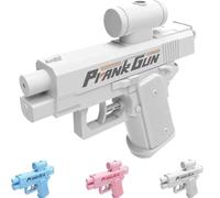 Prank Water Gun Shoots Backwards, Realistic Small Pranks Squirt Guns, Trick Two-Way Watergun Toy, Creative Reverse Waterguns, From Front & Back, Fun Gift for Office & School Pool Parties(1*White)