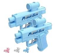 Prank Water Gun Shoots Backwards, Realistic Small Pranks Squirt Guns, Trick Two-Way Watergun Toy, Creative Reverse Waterguns, From Front & Back, Fun Gift for Office & School Pool Parties(2*Blue)