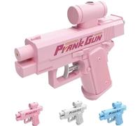 Prank Water Gun Shoots Backwards, Realistic Small Pranks Squirt Guns, Trick Two-Way Watergun Toy, Creative Reverse Waterguns, From Front & Back, Fun Gift for Office & School Pool Parties(1*Pink)
