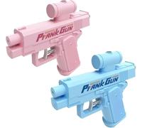 Prank Water Gun, Two-Way Waters Gun Prank, Reverse Squirt Water-Gun, Creative Battle Toy Waters Guns Fight (Blue and Pink)